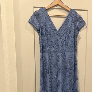 Marina Beaded Cap Sleeve Tulle Gown